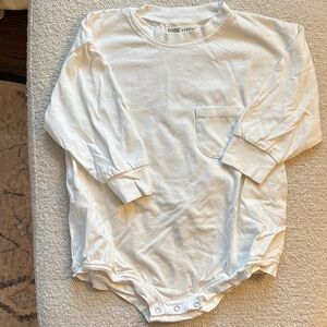 Winnie + Crew Harley Pocket Romper in White